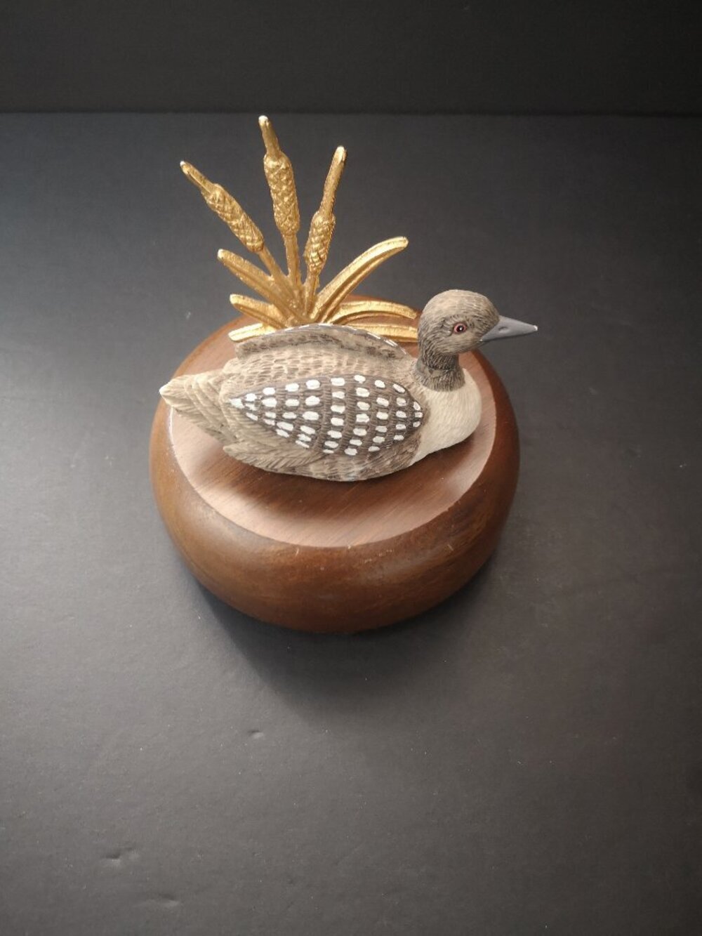Vintage Nature's Friends Summit Collection 1992 Loon Music Box Moon River 4.5"